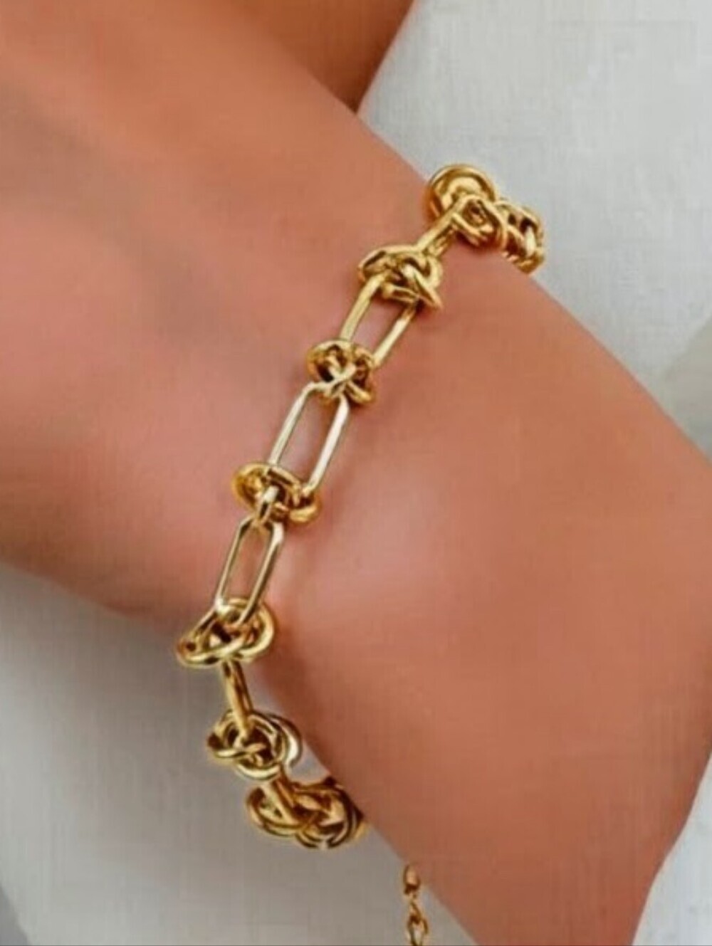 18kt Over Stainless Twist Knot Bracelet